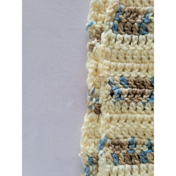 Handmade Crochet Shawl Long Scarf Wrap Neutral Colors 69"x 16.5" - Picture 5 of 8